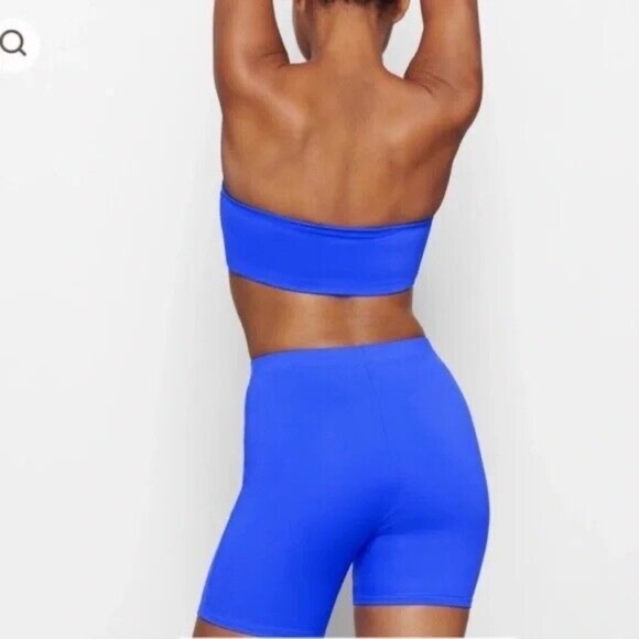 Skims Swim Mid Waist Shorts Cobalt Blue Small - Picture 6 of 6
